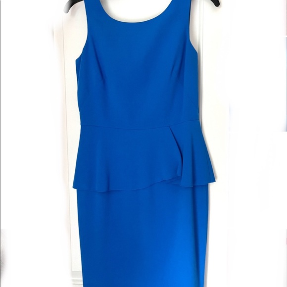 NWT Ann Taylor Blue Peplum dress Size 0 (fits Size 2) - Picture 1 of 3